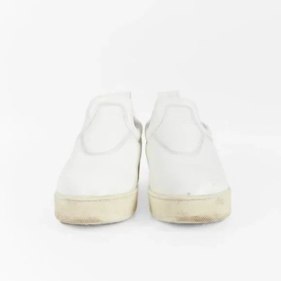 Celine White Leather Platform Slip-On Sneakers - Picture 2 of 10